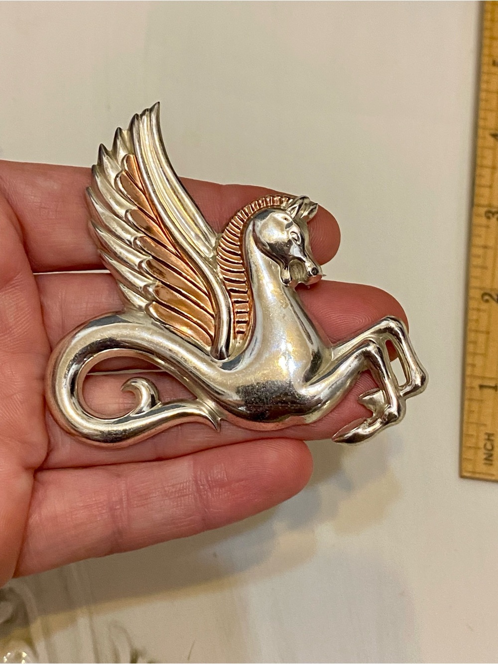 1940’s Monet Sterling Silver Pegasus Horse Brooch 925